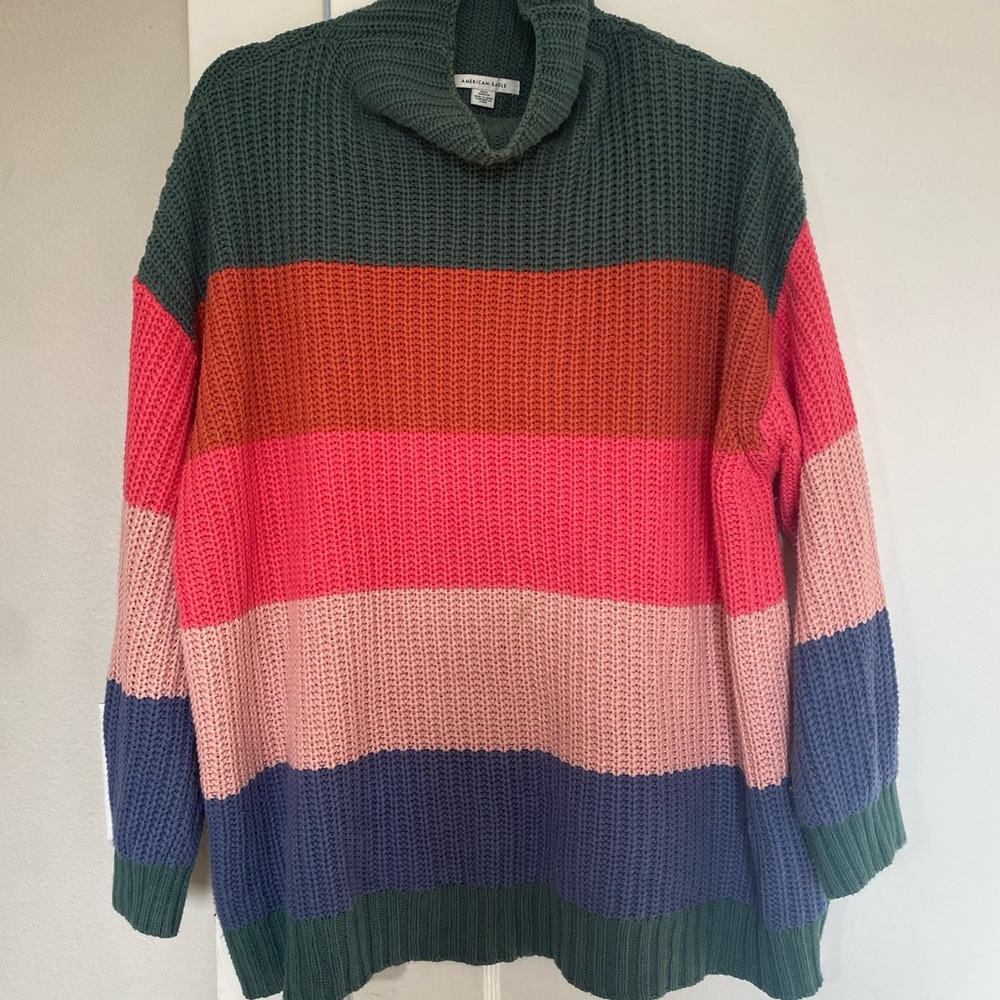 American Eagle oversized color block sweater